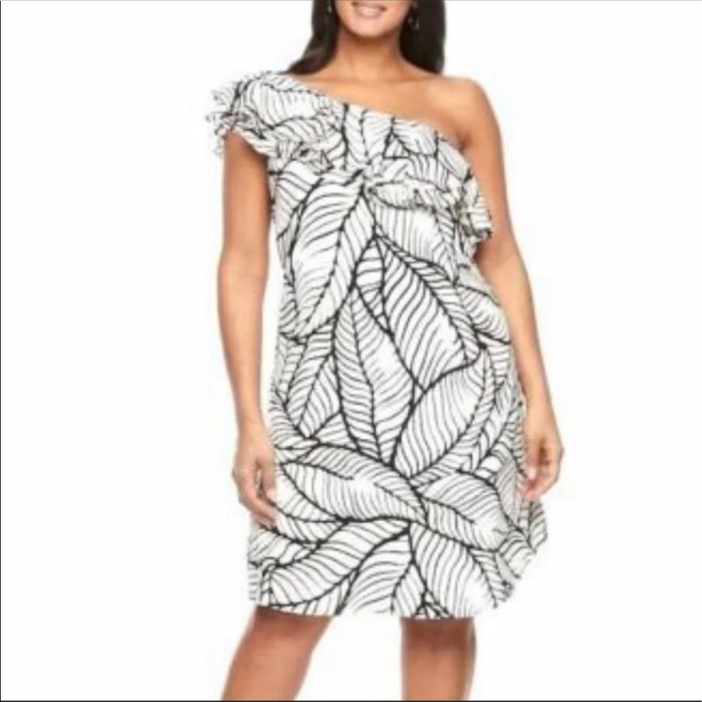 Apt 9 ruffled 1 shoulder dress
